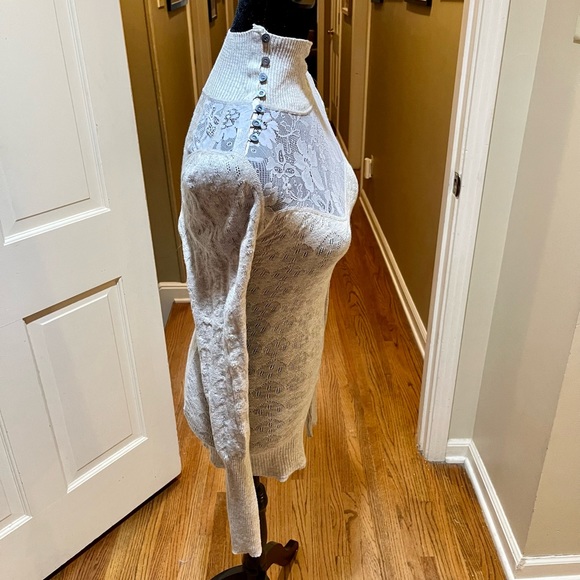 Free People Grey Lace Turtleneck - Picture 3 of 10